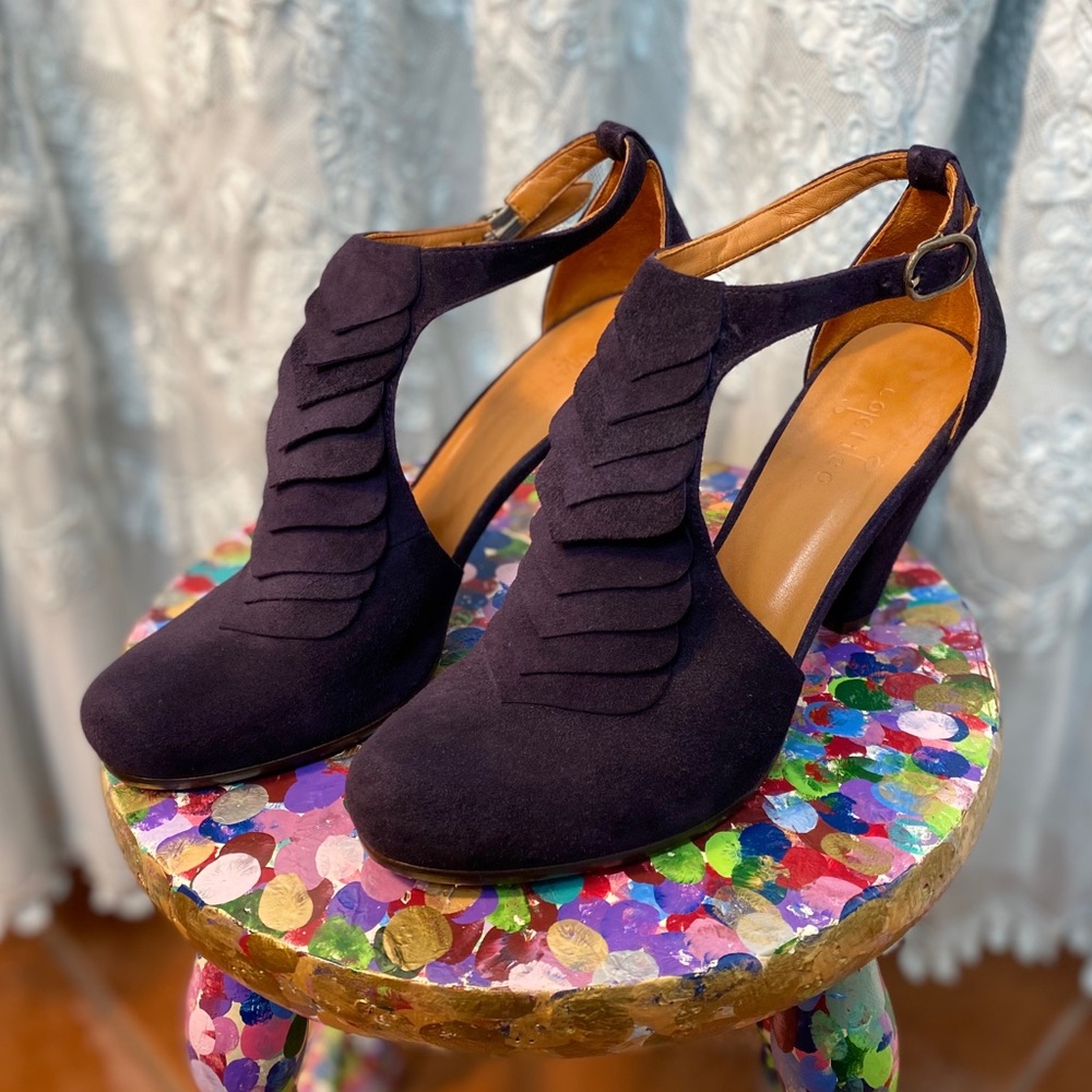 Anthropologie Sevilla (Oren) Heels by Coclico Purple Suede EUC 8.5 - Picture 3 of 12